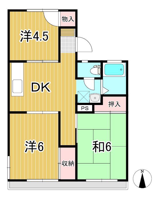 クリタハイツ(3DK/1階)の間取り写真