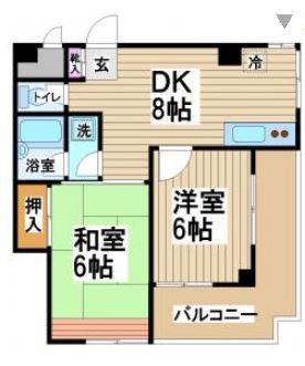 PLAZA20 当社管理物件(2DK/7階)の間取り写真