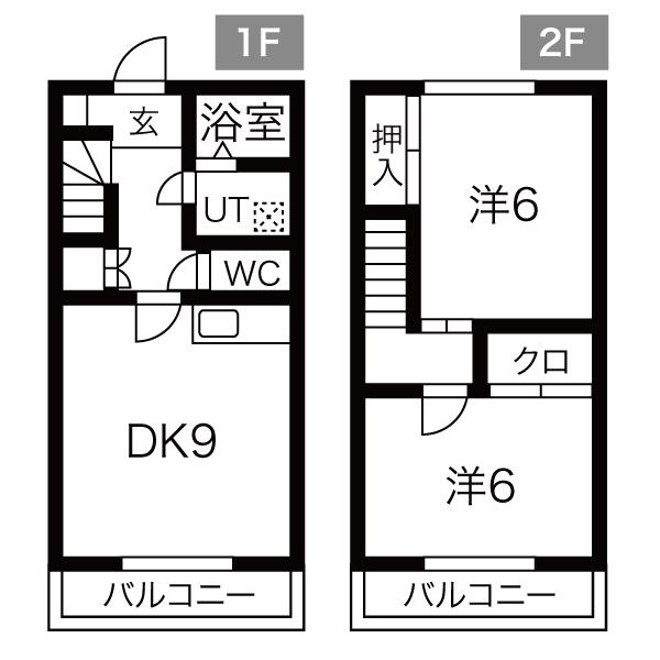 メゾンキネレットの森(2DK/2階)の間取り写真