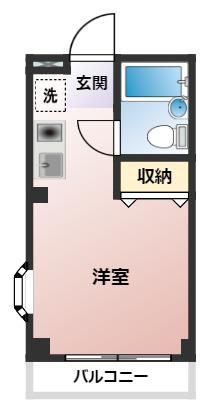 サンパレス(ワンルーム/1階)の間取り写真