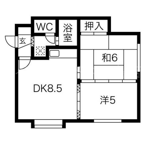 メゾン伊達(2DK/2階)の間取り写真