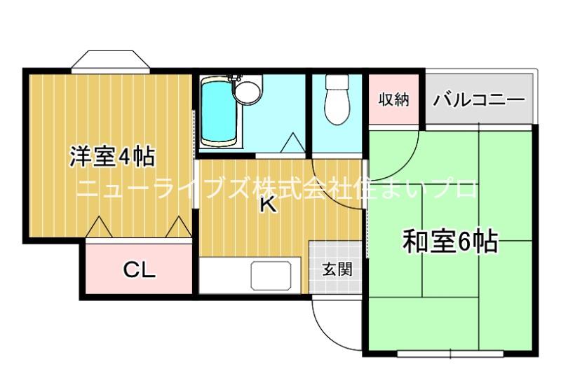 オペル1番館(2K/3階)の間取り写真