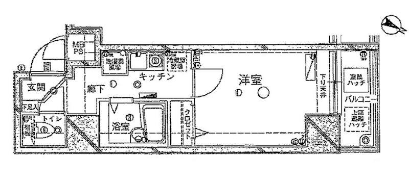 クレアシオン白金台(1K/8階)の間取り写真