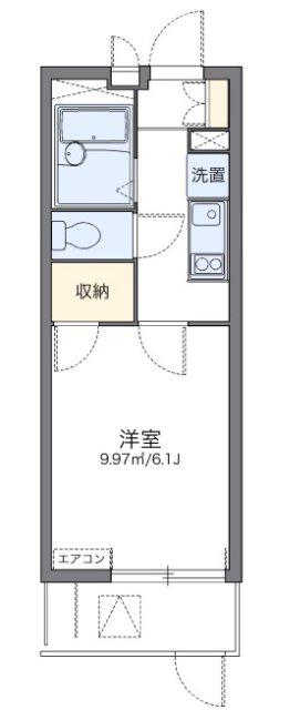 レオパレスリバービレッジ(1K/1階)の間取り写真