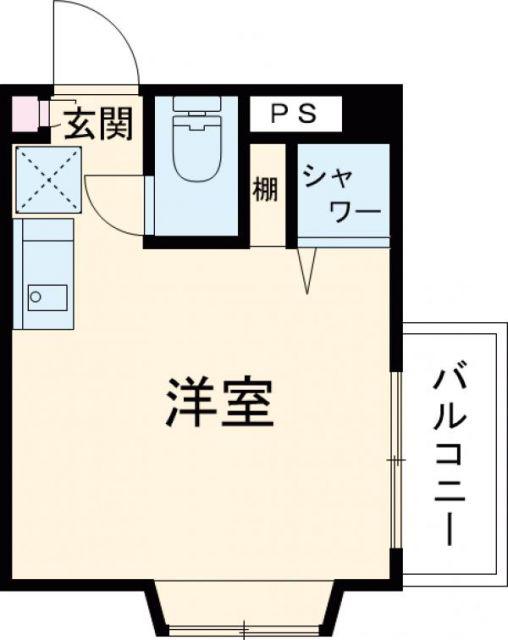 フリーディオ城垣(ワンルーム/2階)の間取り写真