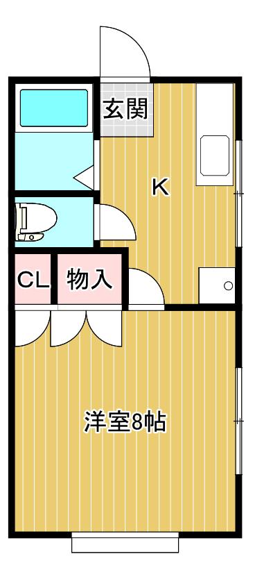 アコール(1K/1階)の間取り写真