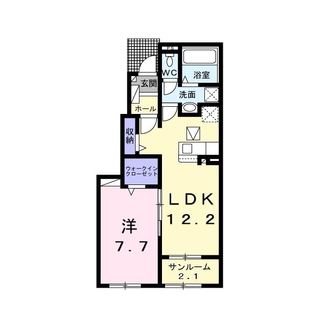 JR中央線 茅野駅 徒歩14分 2階建 築2年(1LDK/1階)の間取り写真