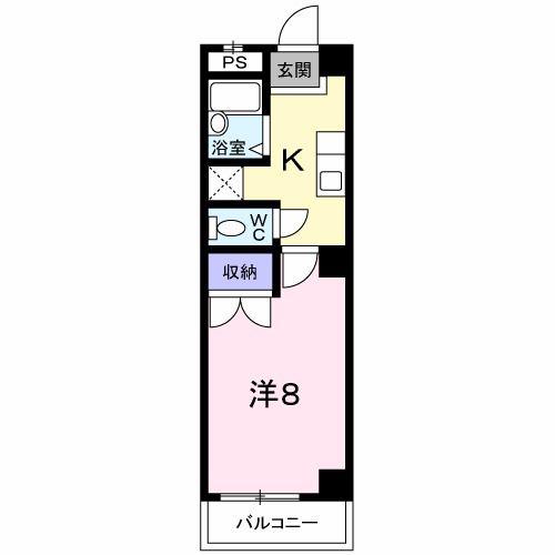 マインズK(1K/2階)の間取り写真