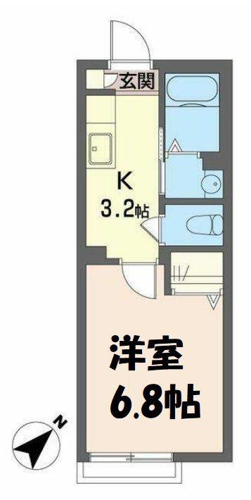 メゾンドールA(1K/2階)の間取り写真