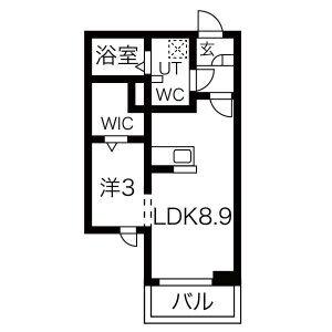 MONA MAISON泉中央(1LDK/3階)の間取り写真