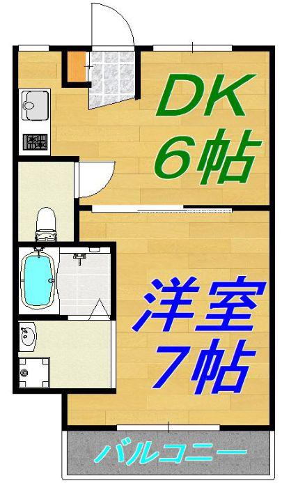 ヴィラナリー児島 3号棟(1DK/3階)の間取り写真