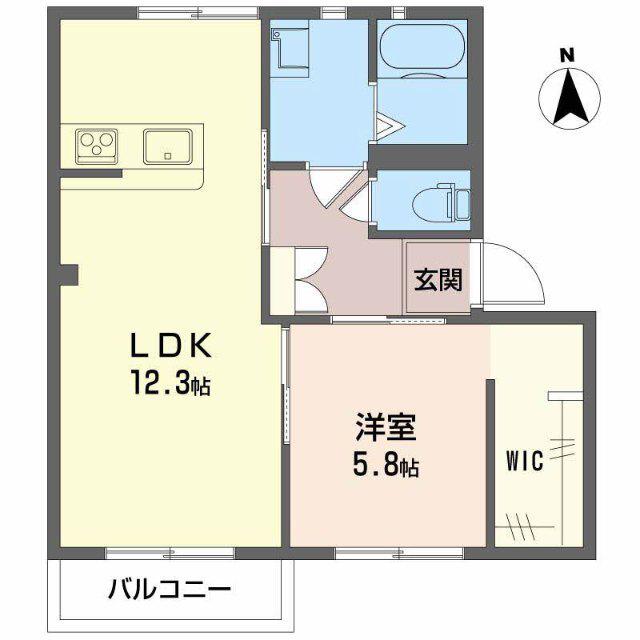 フォーレスENDO B(1LDK/2階)の間取り写真