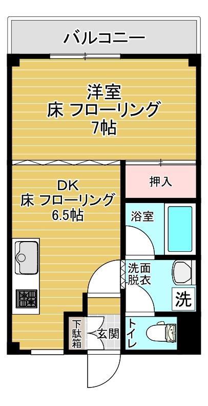 コーポカワハラ(1DK/2階)の間取り写真