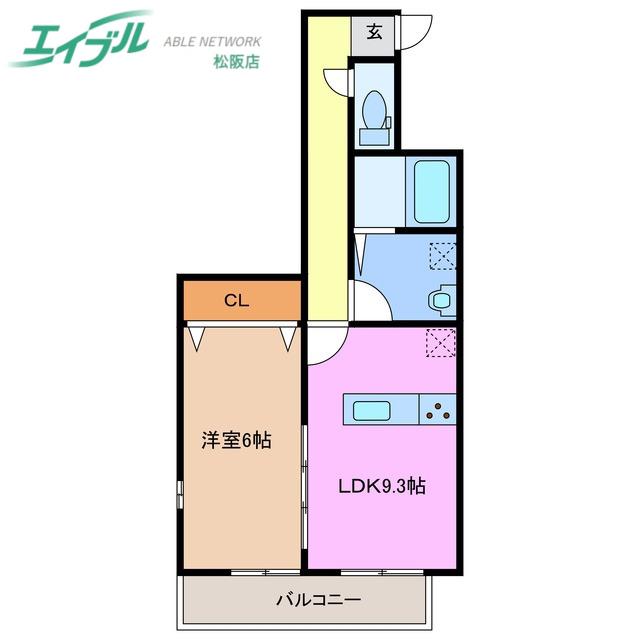 FACE MANSION(1LDK/4階)の間取り写真