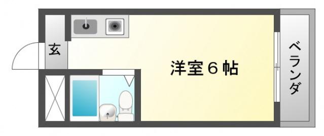 ラフォーレ千里(ワンルーム/1階)の間取り写真