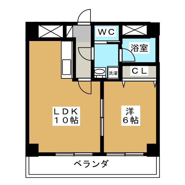 カステージュ松本(1LDK/3階)の間取り写真