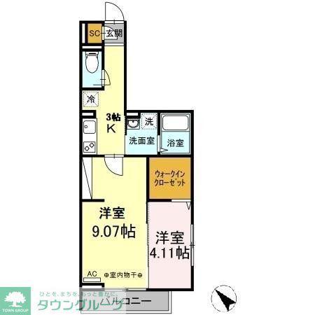 ソフィアII(2K/2階)の間取り写真