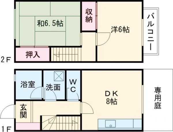 セントポーリアA棟(2DK/1階)の間取り写真