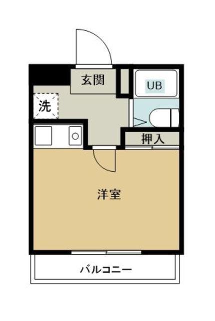 ビューハイツ宮原(ワンルーム/3階)の間取り写真