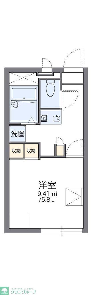 レオパレスクレスト笹塚(1K/1階)の間取り写真