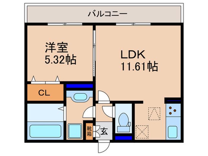エクセディI(1LDK/1階)の間取り写真