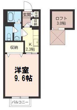 セピアヴェルデ葛城(1K/2階)の間取り写真