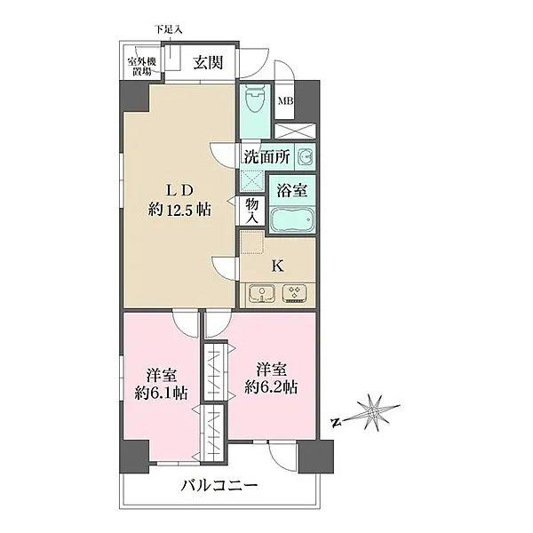 パークフラッツ日本橋馬喰町(2LDK/8階)の間取り写真