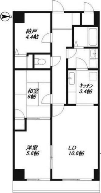 ヒルトップいぶき野(2SLDK/6階)の間取り写真