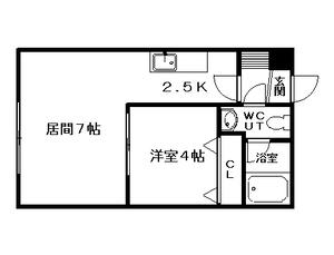 モア南6条(1LDK/1階)の間取り写真