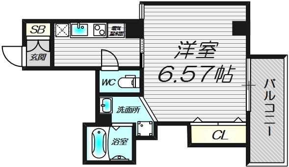 みおつくし十三(1K/5階)の間取り写真