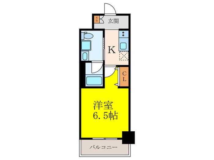 エルプレイス江坂II(1K/4階)の間取り写真