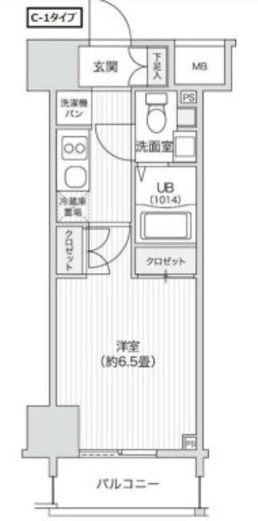 レジディア笹塚II(1K/2階)の間取り写真