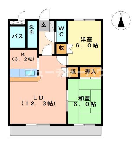 クリアジェイド(2LDK/1階)の間取り写真