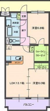 ジーエスガーデン(2LDK/3階)の間取り写真