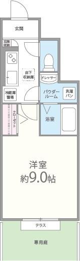 ファシルカワトII(1K/1階)の間取り写真