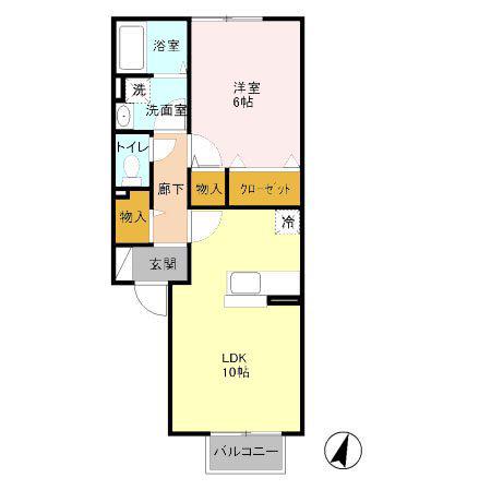 AP-TOM(1LDK/2階)の間取り写真