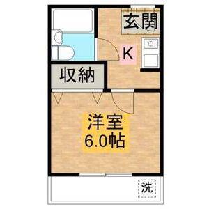 ボヌール岸和田(1K/4階)の間取り写真