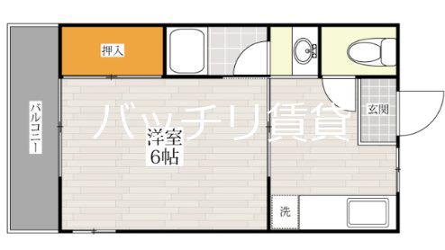 プリモレガーロ大濠(1DK/1階)の間取り写真