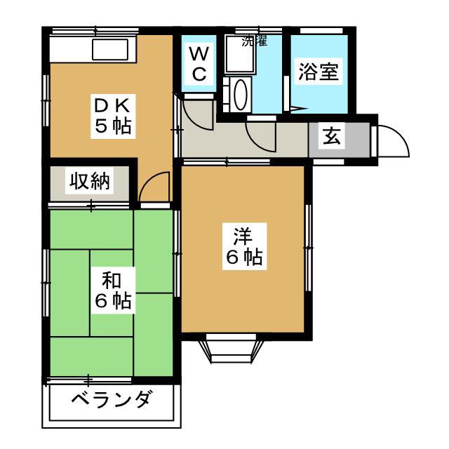和田ハイツ(2DK/2階)の間取り写真