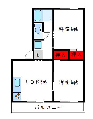 シャルル久宝寺(2DK/5階)の間取り写真