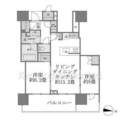 BRILLIA TOWER池袋(2LDK/22階)の間取り写真