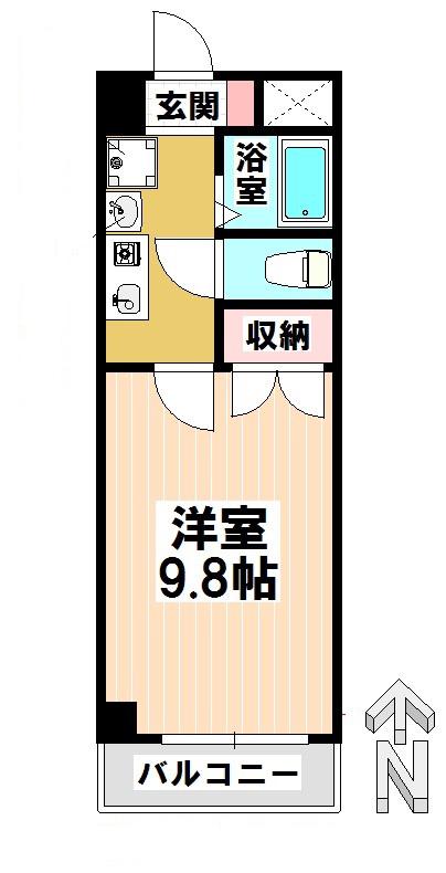 ジュネス桜台(1K/3階)の間取り写真
