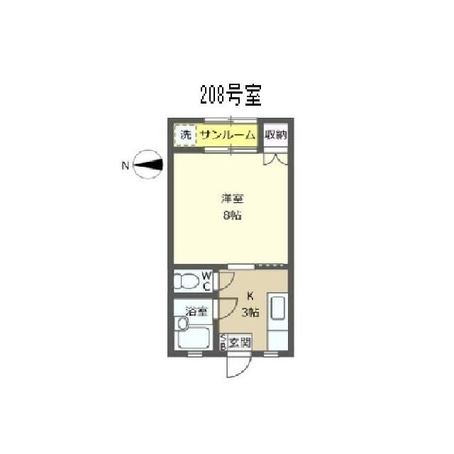 IRいしかわ鉄道 金沢駅 バス乗車時間:18分 最寄りバス停で下車 徒歩3分 3階建 築42年(1K/2階)の間取り写真