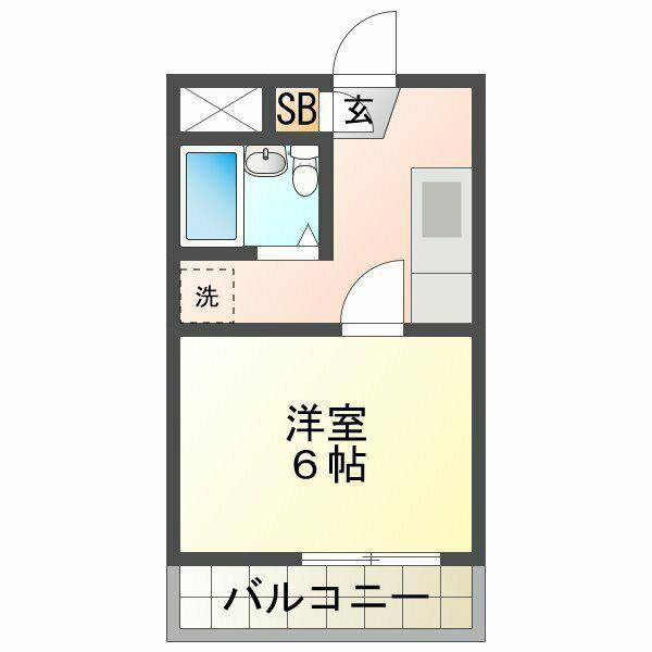 ピュアハイム(1K/2階)の間取り写真