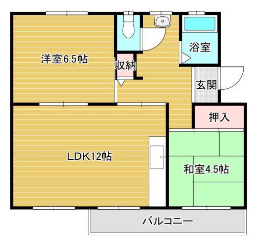 泉北桃山台第2団地38号棟(2LDK/5階)の間取り写真
