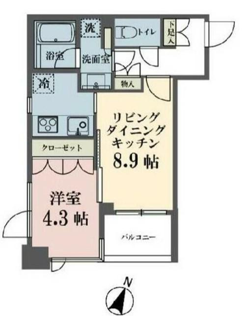 メゾンビスタ渋谷宇田川(1LDK/3階)の間取り写真