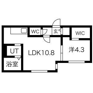 PATIO北19 パティオ(1LDK/2階)の間取り写真