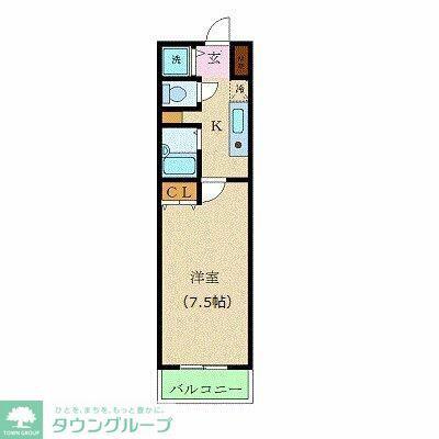 カスタリア新宿(1K/5階)の間取り写真