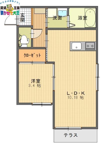 エトワールV(1LDK/1階)の間取り写真
