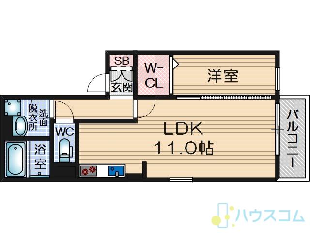 ストーク小野原(1LDK/1階)の間取り写真